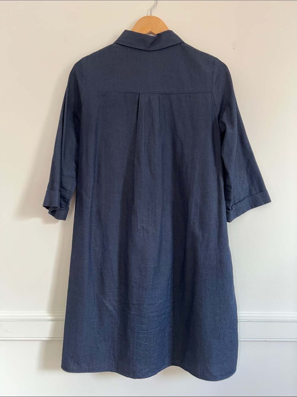 COS Classic Navy Collared Shirt Dress with Pockets - Picture 4 of 5